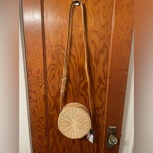 NWT cream colored wicker Target crossbody purse